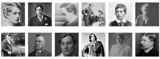 Grid of Photographs from the book about Oscar Wilde.